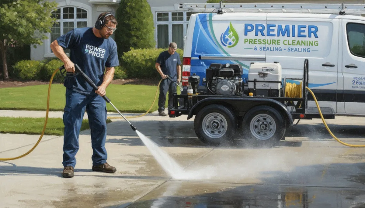 Concrete pressure cleaning service in St Charles, MO for driveways, sidewalks, and patios