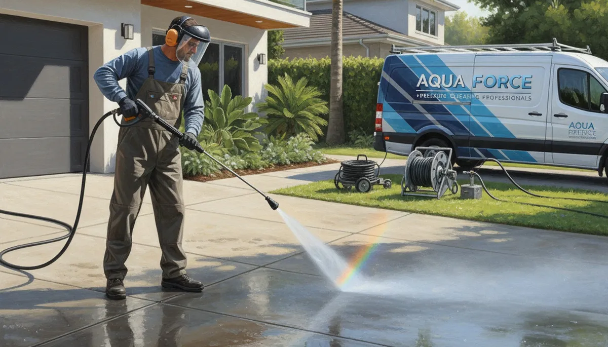 Concrete pressure cleaning in St Charles, MO for driveways, sidewalks, and patios