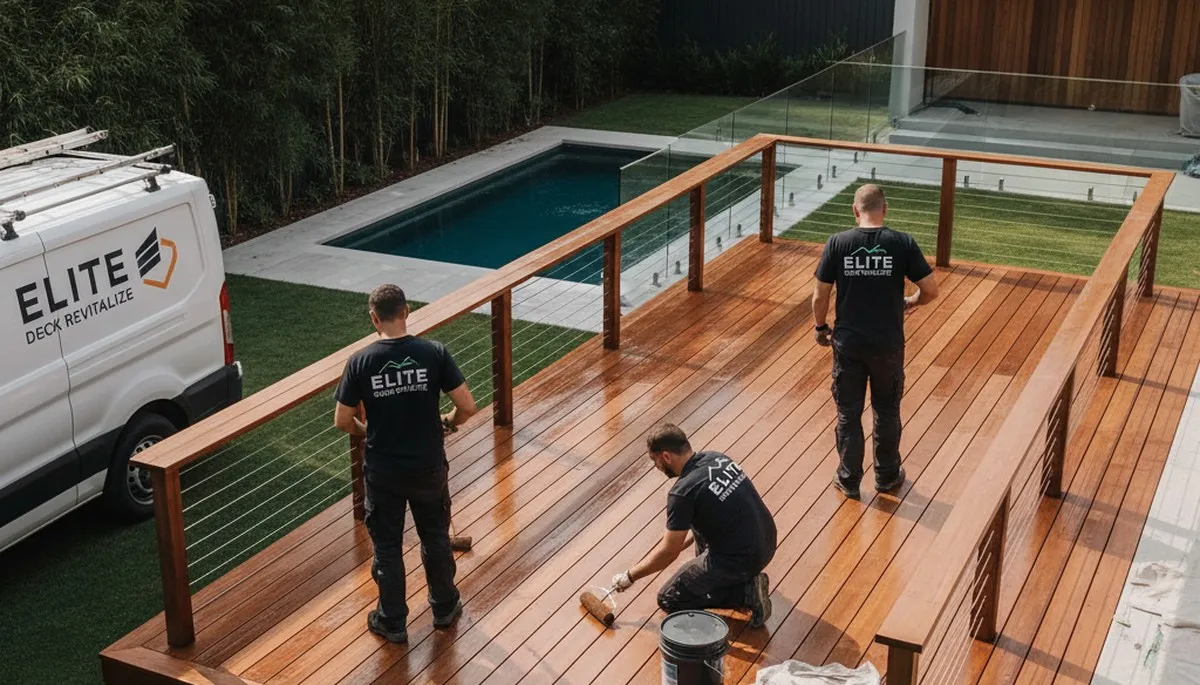 Deck staining service in St Charles, MO protecting wood decks from moisture, UV wear, and rot