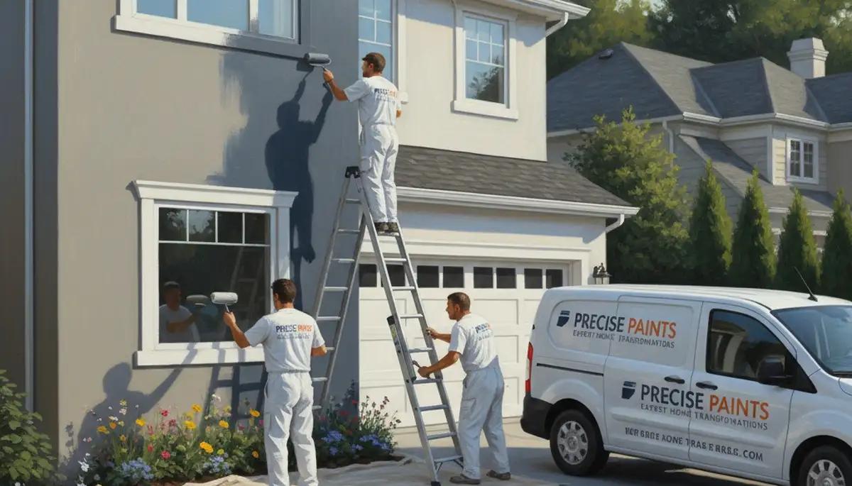 House painters in St Charles, MO applying durable exterior paint for long-lasting curb appeal