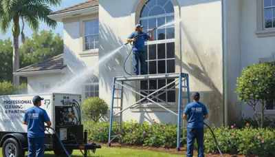 Pressure washing home exterior in St Charles, MO for a cleaner, well-maintained surface