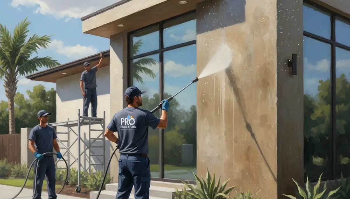 Pressure cleaning home exterior in St Charles, MO to remove dirt and mildew