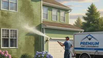 Vinyl siding pressure cleaning for a St Charles, MO home exterior by St Charles Paint Pros