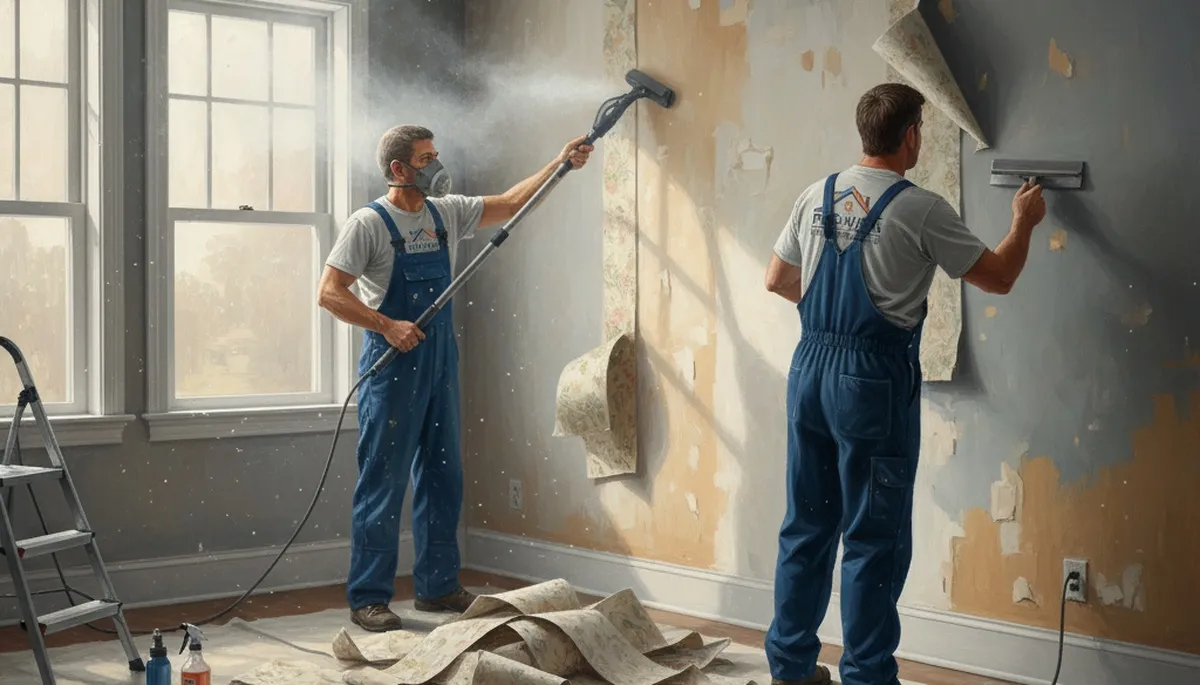 Wallpaper removal service in St Charles, MO by St Charles Paint Pros for smooth, paint-ready walls