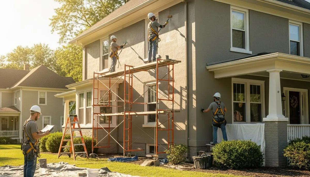 Painting crew in St. Charles, MO providing professional residential exterior painting services